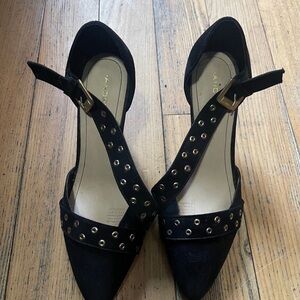 Adrienne Vittadini Black Heels with Straps size 7 1/2
